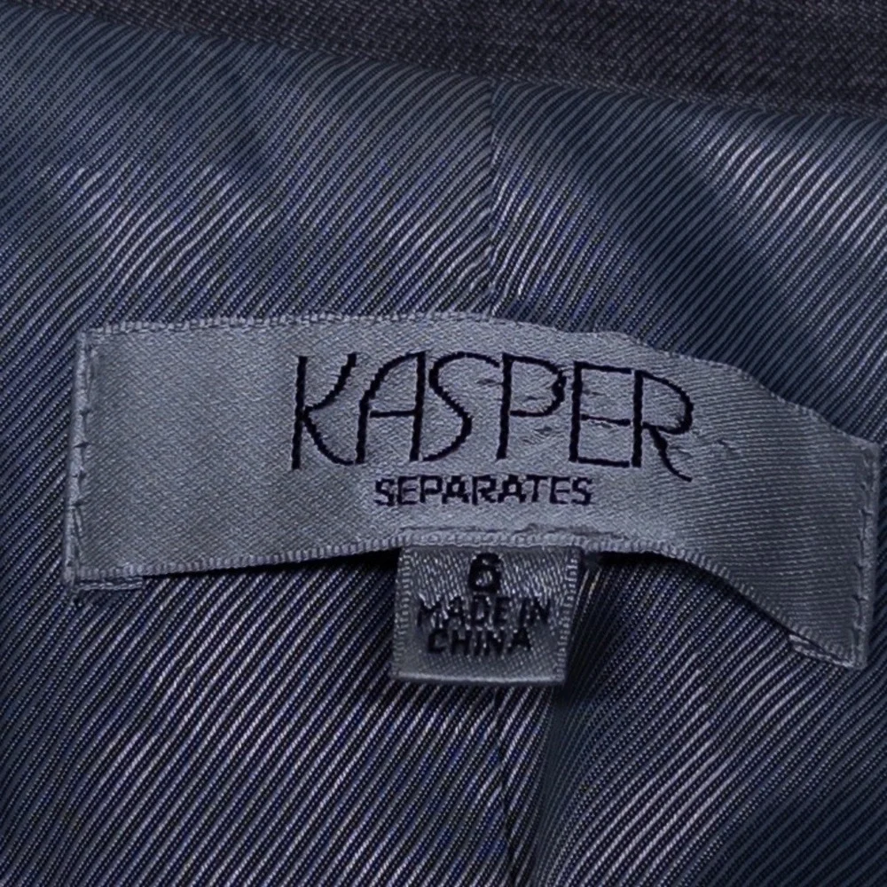 Kasper Womens Blazer Size 6 Gray Two Button Professional Career Suit Jacket